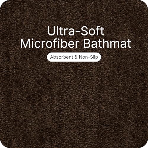 Image of Saral Home - Good Morning Mat, Soft, Anti-Skid, Washable, Water Absorbent, Quick Drying, All time usable Bathmat /Doormat /Runner. Slip-Resistant Backing for Everyday Safety.(DK.Brown. 40x60-2PC)