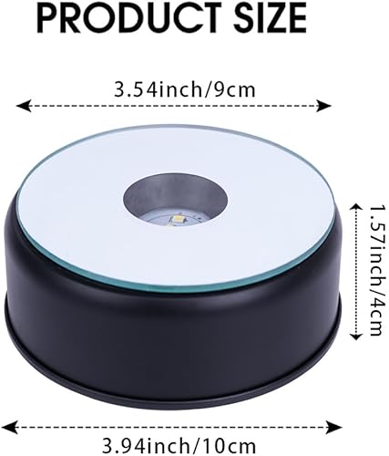 Miniatura 5 de Base de pantalla LED de 5 cristales para arte de cristal, soporte giratorio de luz blanca, soporte de exhibición de tazas para vasos