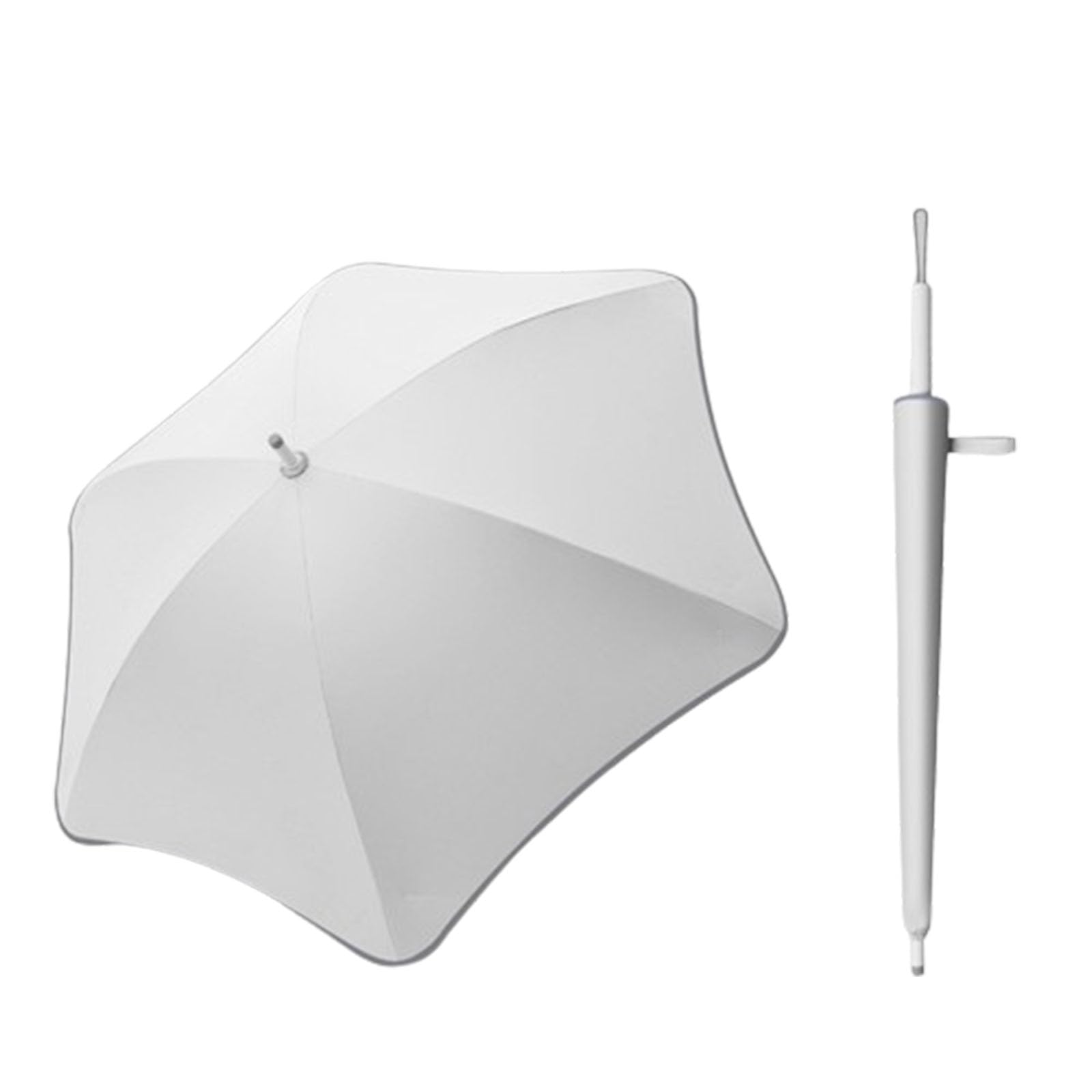 23-calowy parasol dziecięcy, nocny pasek odblaskowy Parasol z długą rączką, parasolka przeciwsłoneczna Parasol przeciwdeszczowy 2 w 1 (white)