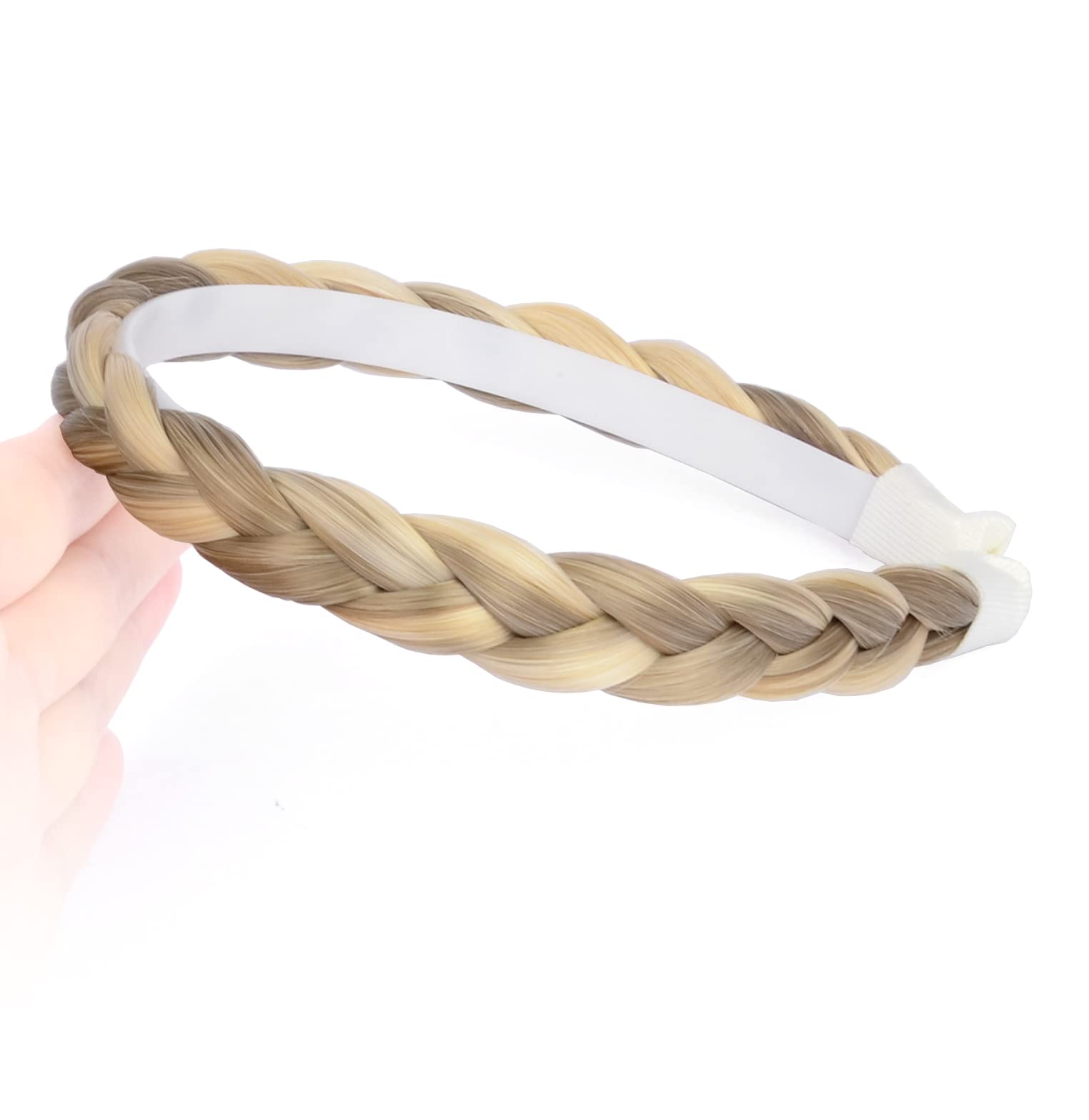 BOBIYA Headband Synthetic Hair Plaited Headband Braid Braided With Teeth Hair Band Accessories for Women Girl (Buttered Toast) - Image 2