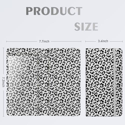 Image of Checkbook Cover for Men Women, Premium Leather Checkbook Holder with RFID Blocking and Built in Clear Plastic Divider for Personal and Business Checks (Leopard-White)