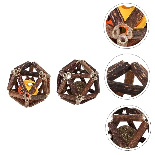 Totority 2個 タデ 臼歯 ボール 猫 ボール おもちゃ 噛む 子犬用 おもちゃ 子猫用 子犬 おもちゃ 猫 ペット 噛む ボール ペット 粉砕 おもちゃ 小型 犬 おもちゃ