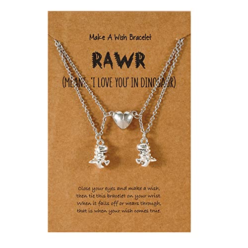 Bijoux pinky promesse longue distance et colliers dinosaures assortis
