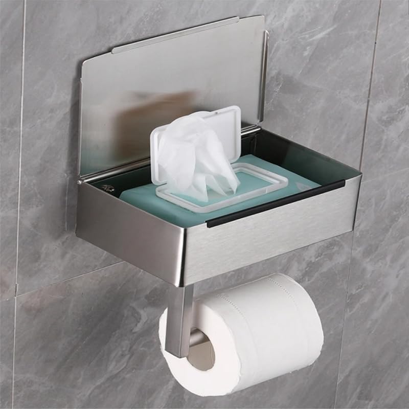Amazon.com: BOSOEI Toilet Paper Holder with Storage, Shelf of Bathroom ...