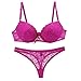 BESTOYARD Damen Spitzen Push up BH Set, sexy Lace Bra und Slip mit Strass Dekor für Frauen 80B (Rose Rot) Slip Damen günstig Kaufen-BESTOYARD Damen Spitzen Push up BH Set, sexy Lace Bra und Slip mit Strass Dekor für Frauen 80B (Rose Rot)