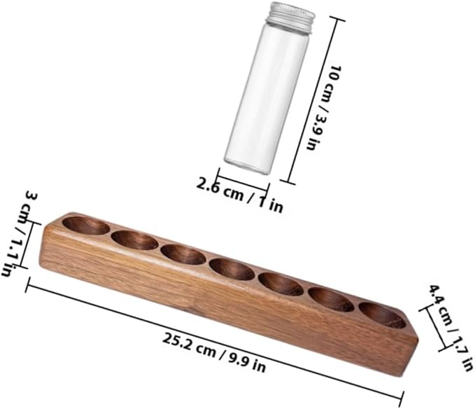 Tubos de almacenamiento de café Homoyoyo con soporte de madera miniatura 2