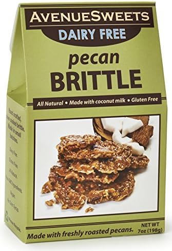AvenueSweets - Handcrafted Old Fashioned Dairy Free Vegan Nut Brittle - 7 oz Box - Pecan