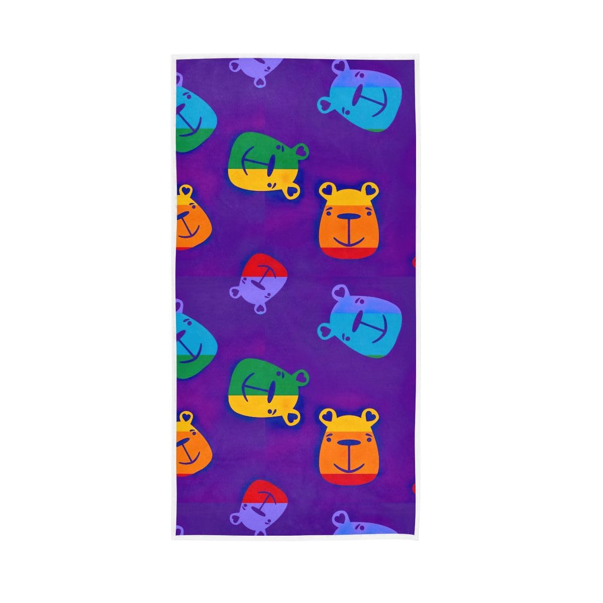 LSRCPD Cartoon Bear LGBT Rainbow Hand Towels Bathroom, Hand Towel for Bathroom, Shower, Hotel, Spa 15 x 30 Inches
