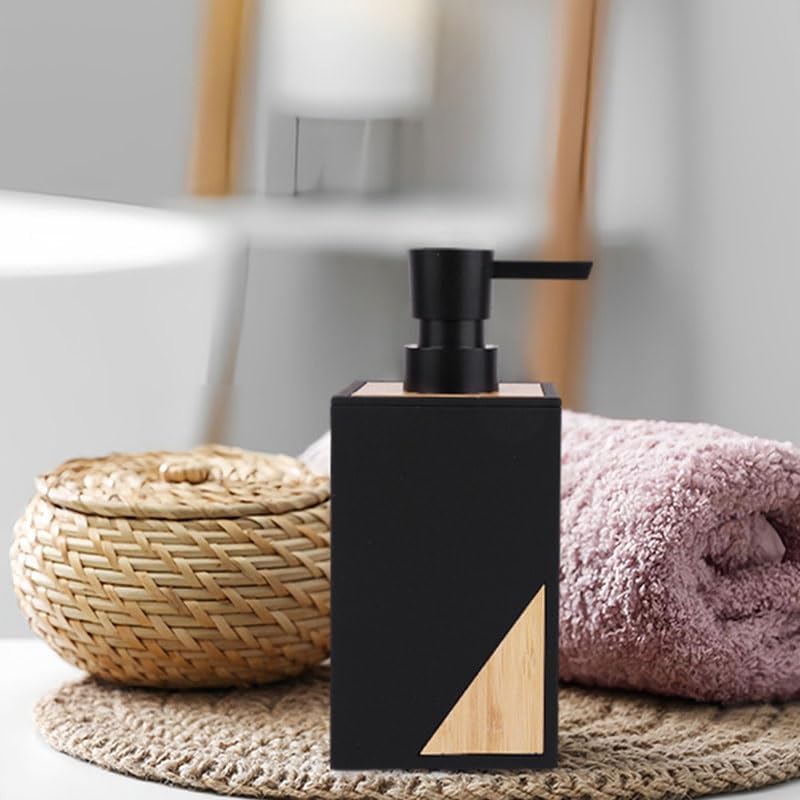 Square Board-Decorated Lotion Bottle for Soap Liquid Dispensing Bottles on Bathroom Countertops