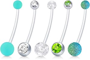 Pregnancy Maternity Flexible Bioplast Long Belly Button Rings for Overweight Pregnant Women