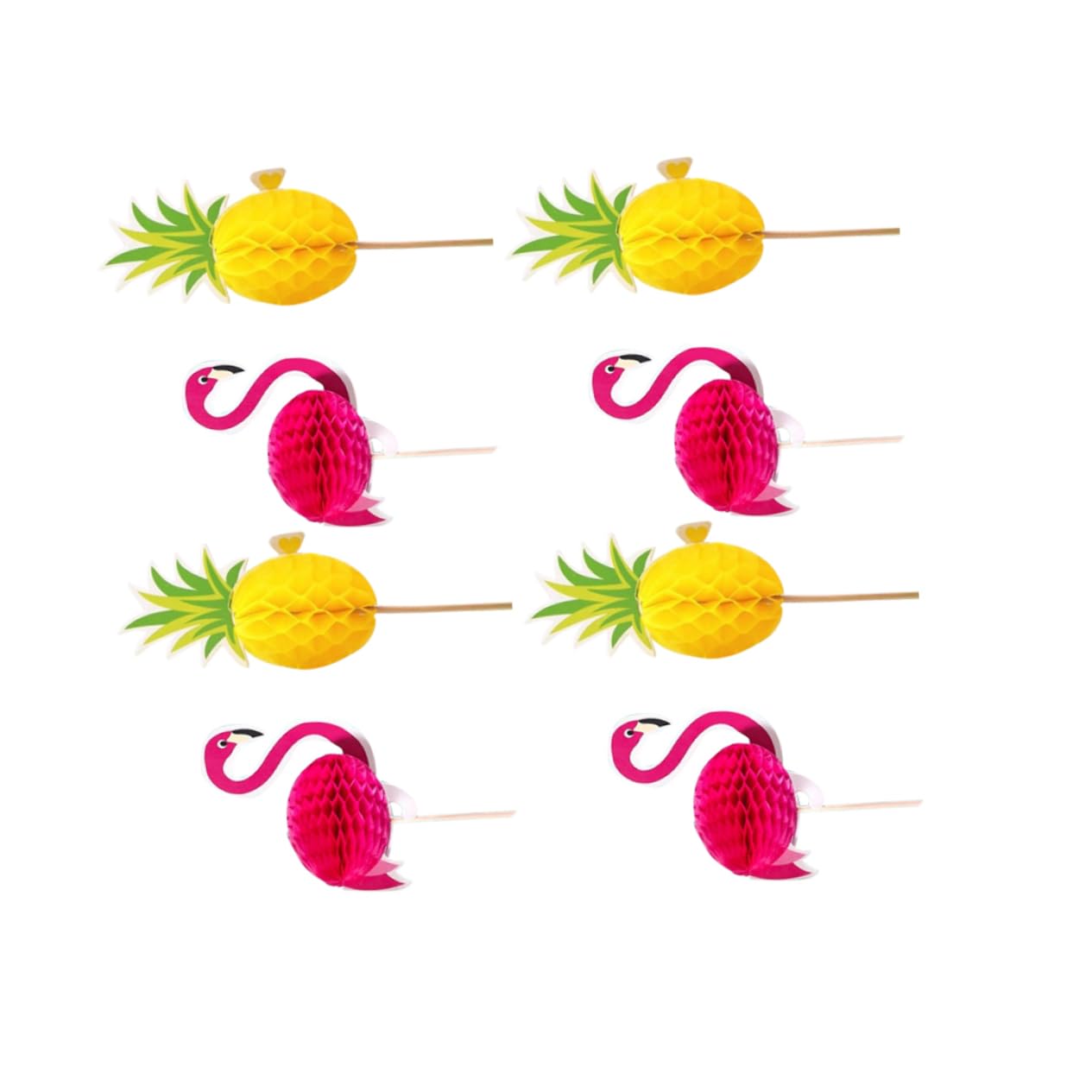 Zerodeko 20 pièces Décorations Cake Picks Flamant et Ananas Plastique Accessoires Dessert Topper pour Gâteaux Danniversaire Cupcakes et Thème Tropical Flamants Ananas Cartoon