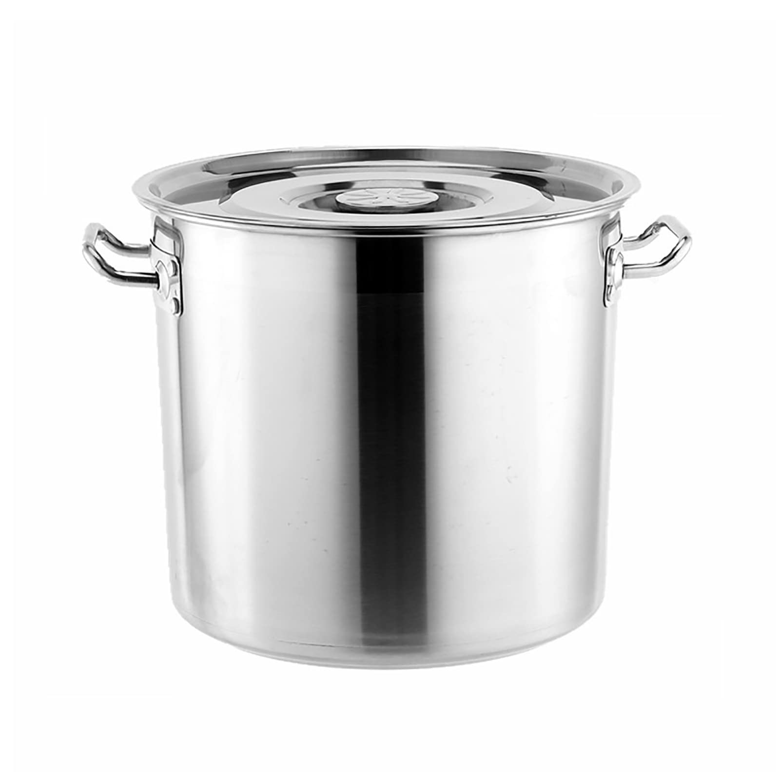Olla grande de acero inoxidable duradera con asas, cacerola de acero inoxidable con tapa base de inducción, plata, 45 x 26 cm, 45 x 26 cm (30 x 20 cm) (35 x 22 cm)