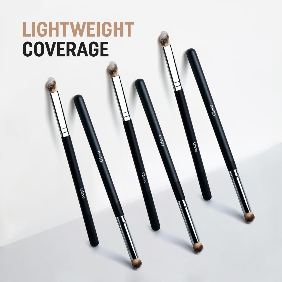 Gleva Mini Angled Under Eye Concealer Makeup Brush, Contour Brush Perfect for Blending Liquid, Nose Contour Brush, Cream or Flawless Powder Cosmetics Brush (Concealer Brush) 3