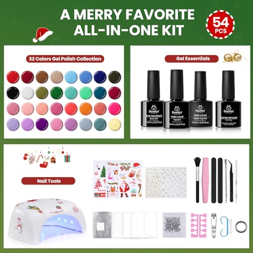 Image of Beetles 69 Pcs Gel Nail Polish Kit with U V Light - 35 Colors Gel Polish Nail Kit with with Base & Glossy Top Coat Soak Off DIY Salon Beginner-friendly Manicure Nails Stuff Gifts for Women