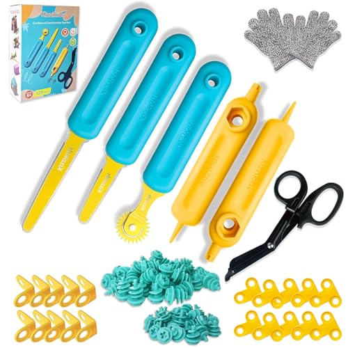 Kizzikids Cardboard Cutting Tools for Kids with Tool Box, 149 PCS Cardboard Construction Kit for Family & Team Activities, Creative STEM Educational Toys Gift for Boys and Girls Aged 5+
