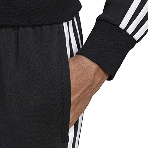 Adidas Essentials Men's 3-Stripes Tapered Pants, Black/White, Small #TOP3