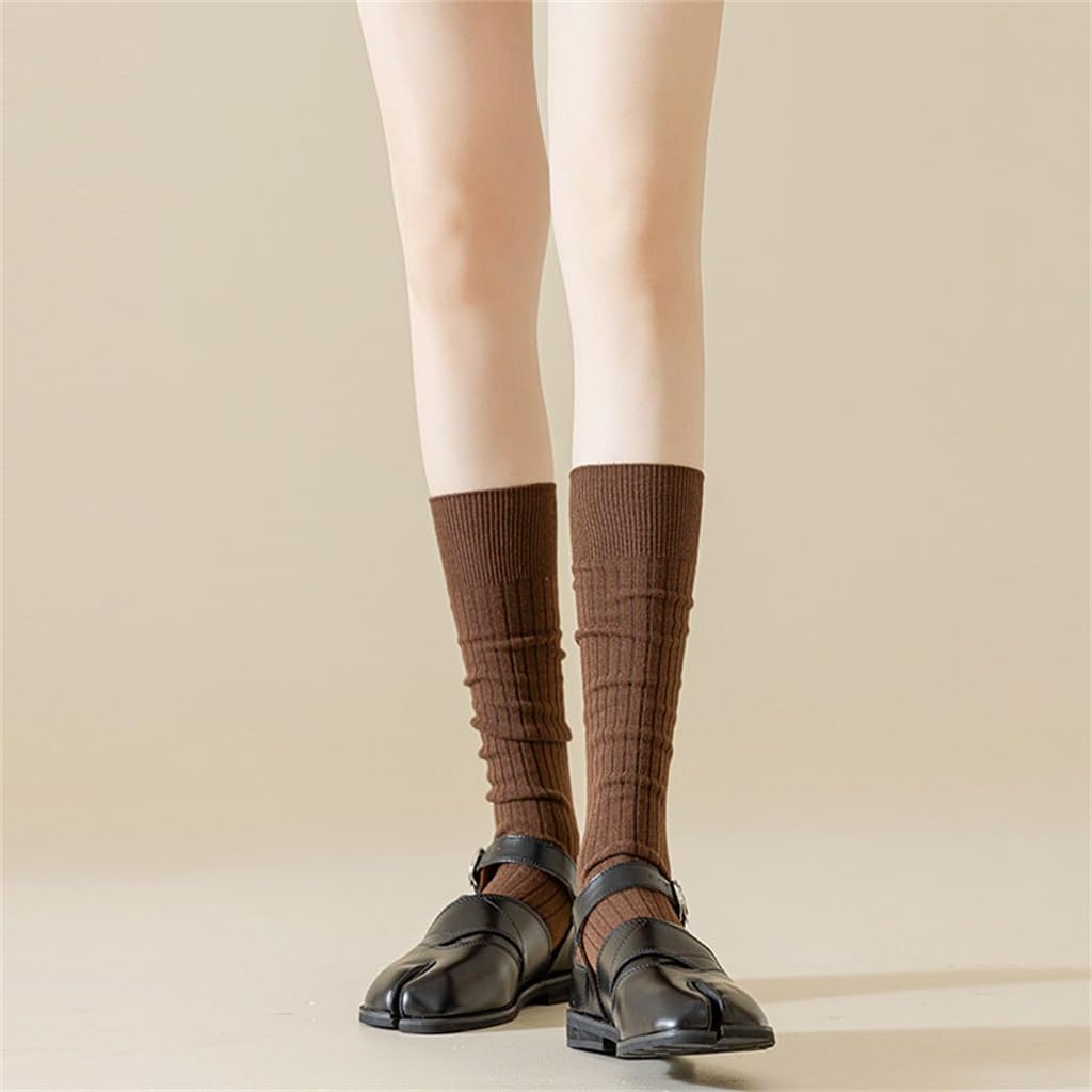 Split Toe Socks for Women with Two Needle Anti Pilling High Leg Knee Length
