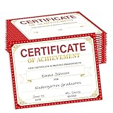30 Pieces Certificate of Achievement Student Awards Certificates Paper Month Certificates 8.5 x 11 Inch (Red)