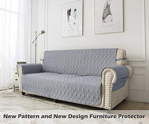 Image of Ameritex Waterproof Nonslip Recliner Cover Stay in Place, Dog Chair Cover Furniture Protector, Ideal Recliner Slipcovers for Pets and Kids (Light Grey, 30'')