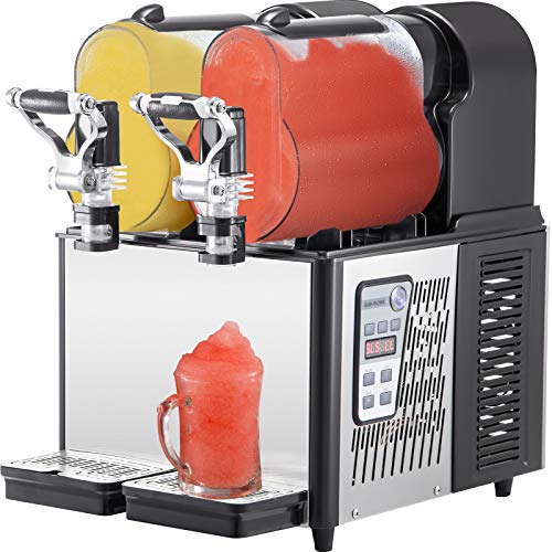 VEVOR 110V Slushy Machine, 3L x 2 Daiquiri Machine Commercial, Single Bowl Frozen Drink Slush Machine, Black Commercial Slushie Machine, 340W Frozen Slush Machine, Stainless Steel Home Slush Machine