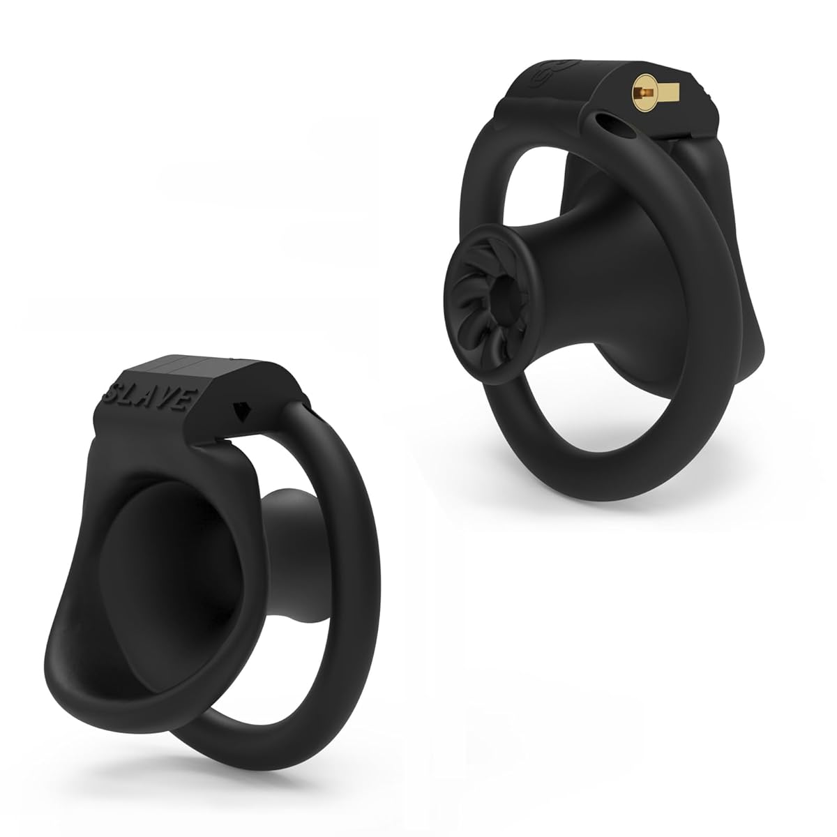 KKSEXY男の娘用貞操帯 渦巻きデザイン貞操体 負極貞操ロック 押し込み型貞操装置コック逃げることを防ぐ貞操ケージ 付き4 コック リング 大人のおもちゃ（ブラック）