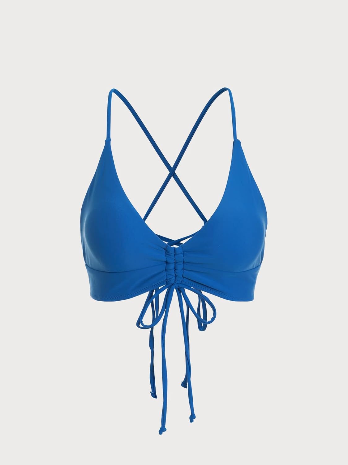 BERLOOK Women's Backless Adjustable Straps Drawstring Paisley Swimsuit Bikini Top - Image 6