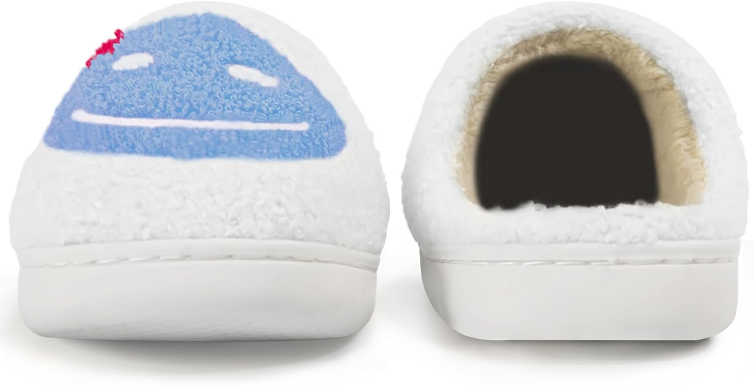 Smile Face Slippers for Women Memory Foam Retro Soft Plush Warm Cozy Non-Slip House Slippers Indoor Outdoor Comfortable Fuzzy Cute Christmas Gifts - Image 7