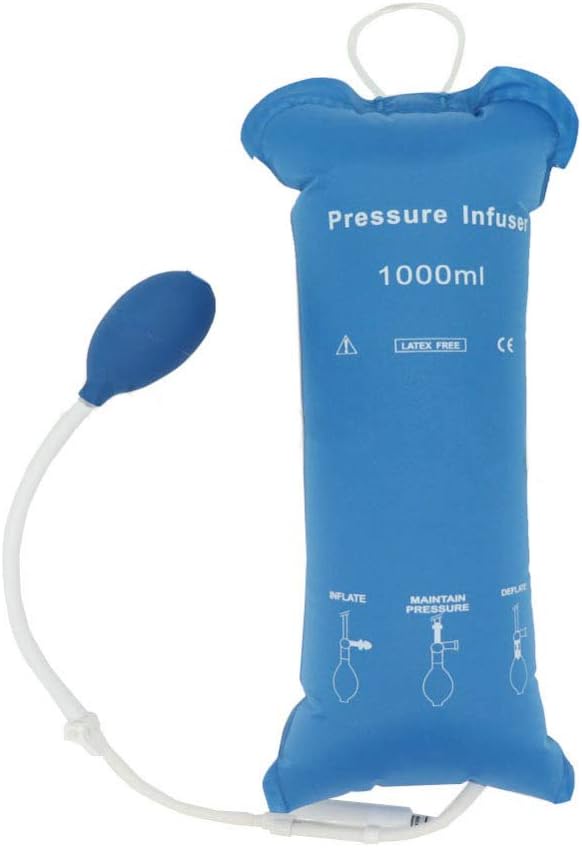 Pressure Infusion Bag, with Pressure Display,1000ml for Blood and Fluid Quick Infusion