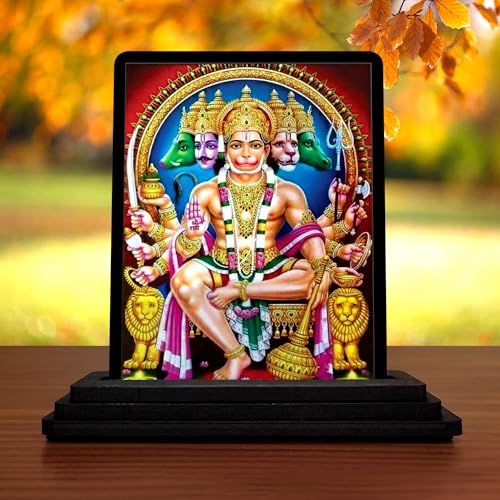 Image of Panchmukhi Hanuman Ji 1082 Car Dashboard Idol | Spiritual Figurine Showpiece for Home, Temple & Office | Religious Gift Item