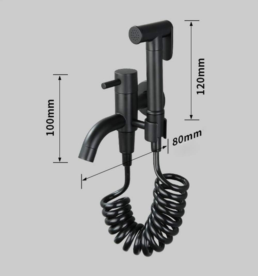 Bidet Sprayer with Single Cold Water Black Portable Cloth Diaper Washer Shower Sprayer Set Wall Mount Toilet Bidet Attachment Pressure Sprayer,PVC Hose (Color : PVC Hose)