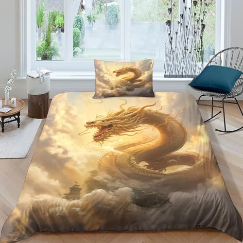 Housse de couette dragon 3D en microfibre premium ultra douce