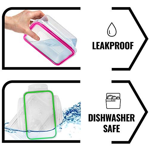 fullstar 34-Piece Plastic Food Storage Containers with Lids (17 Containers & 17 Lids) - Leakproof, BPA-Free, Meal Prep Containers, Reusable Lunch Storage Set for Kitchen Organization (Pack of 34)