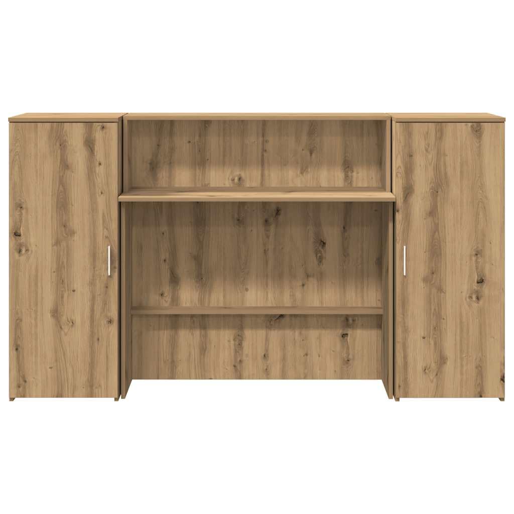 Biurko Recepcyjne Dab Artisan 180x50x103,5 cm Drewnopochodne z Szafka