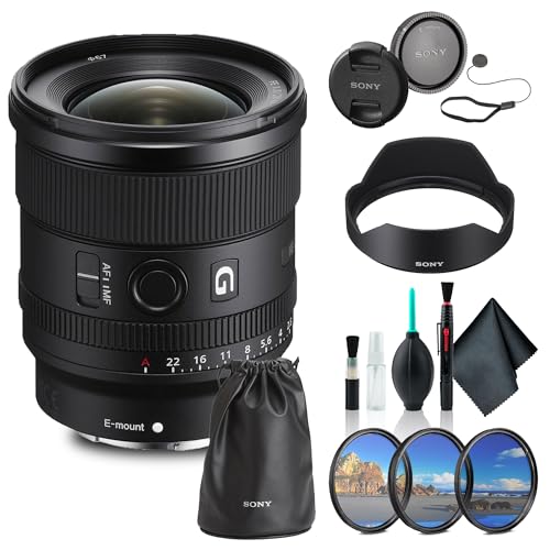 Sony (ソニー) FE 20mm F1.8 G ウルトラワイドプライムレンズ (SEL20F18G) - フルフレームEマウント | 明るいF1.8絞り| Gレンズ光学 | フィルターキット、キャップキーパー、クリーニングキット。