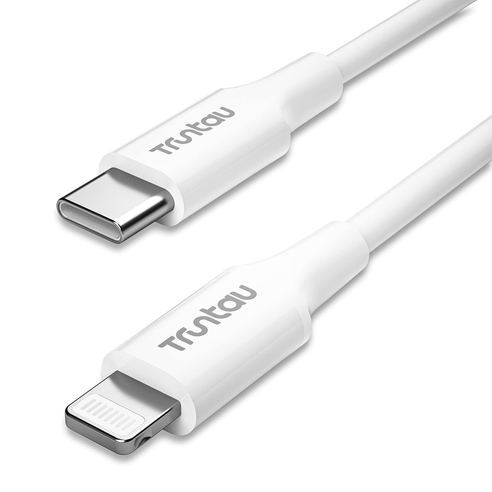 Truntau USB C to Lightning Cable, High-Standard iPhone Charger Cord MFi Certified, Reliable Fast Charging Data Sync iPhone Charging Cable for iPhone 14 X Plus iPad, etc, White TPE 3.3 ft