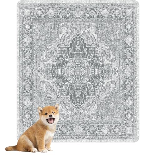 Image of nunubaby Washable Pee Pads for Dogs, Stylish, Non-Slip and Leak-Proof Pee Pads. Reusable Potty Pads for Dogs for Crates and Floors.(Gray /Geo,31 inch x36 inch )
