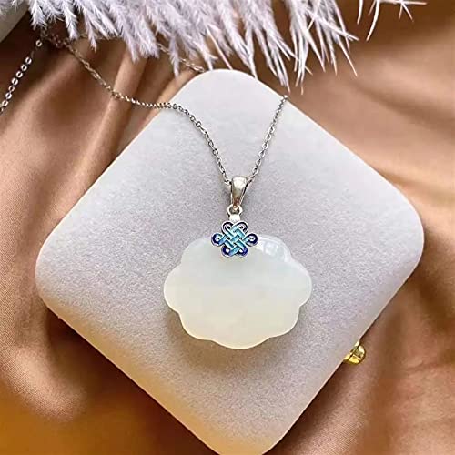 Pendentif nœud chinois en jade et argent véritable cadeau idéal femme