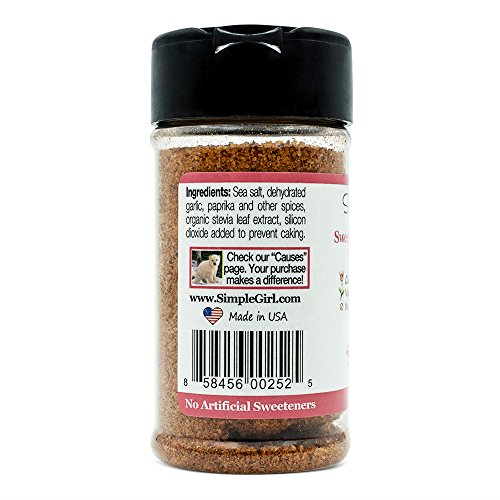 Simple Girl Sweet & Hot Louisiana Seasoning - Sugar Free - Natural - Vegan and Diabetic Friendly - Carb Free - Gluten Free - MSG Free - Compatible With Most Diets