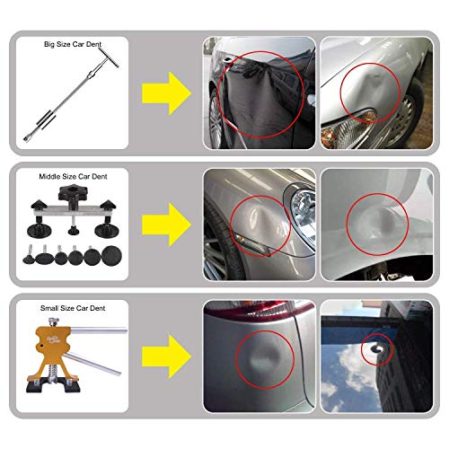 Super PDR 68pcs Auto Body Paintless Dent Removal Repair Tools Kits Dent Lifter Slide Hammer Pro Tabs Tap Down LED Reflector Board with Tool Bag - Thumbnail 3