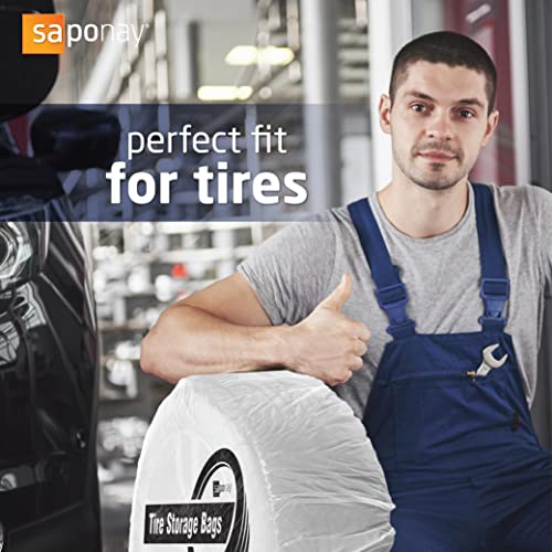 Saponay Tire Storage Bags 50 Piece, 41.3 X 25.6 Inch, Double Layer Heavy Duty Polyethylene Bags For Tire Shops, Summer And Winter Tire Cover Bag For Cars Jeeps And Suvs #TOP6