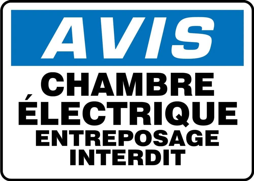 Panneau de signalisation OSHA plastique No Storage Permitted US