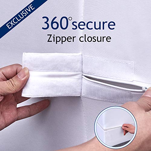 Premium Cooling Bamboo Zippered Mattress Encasement 6-Sided Waterproof Mattress Protector Hypoallergenic Noiseless Mattress Cover Cotton Terry Surface Mattress Pad Cover (King)
