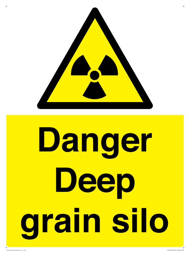 Danger Deep grain silo Sign - 300x400mm - A3P