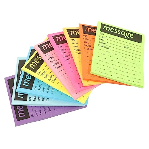 Bloc-notes autocollants colorés 9 pcs papier forte adhérence pour message téléphonique bureau