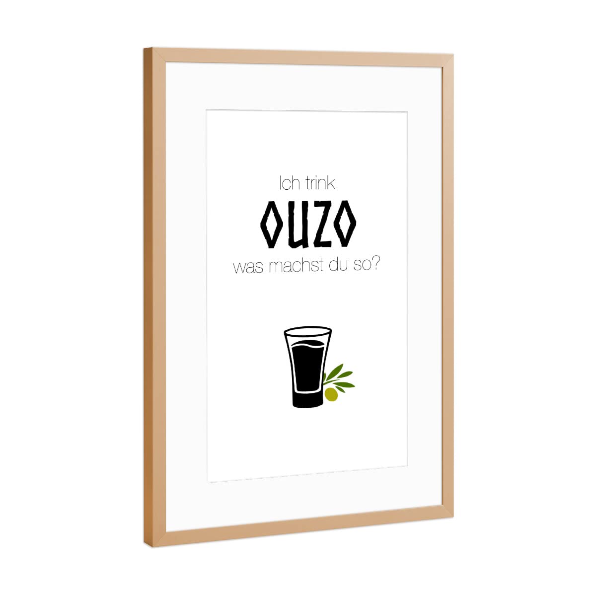 artboxONE Poster mit Rahmen Kupfer 45x30 cm Ouzo von AB1 Edition - gerahmtes Poster
