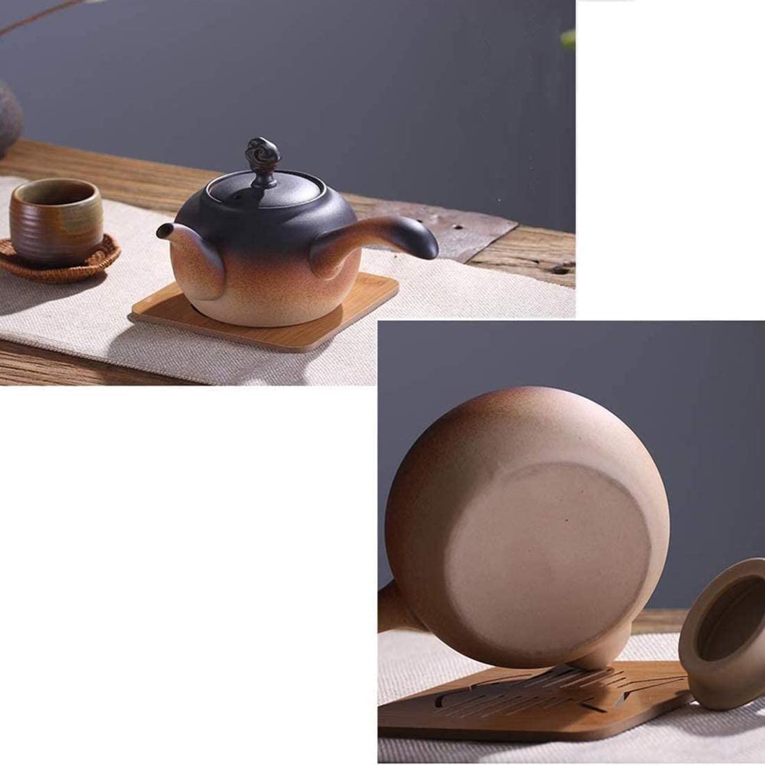 Dzbanki, Ceramiczny imbryk - 780 ml boczny uchwyt z zaparzaczem do parzenia herbaty liściastej Bezpieczny Dzbanek do Herbaty(A)