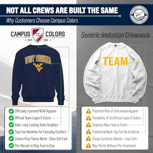 Image of NCAA College Sweatshirt Fleece Crewneck Pullover for Men and Women | Officially licensed NCAA college gameday crewneck pullover - 9 oz fleece lined sweatshirt with arch and logo design