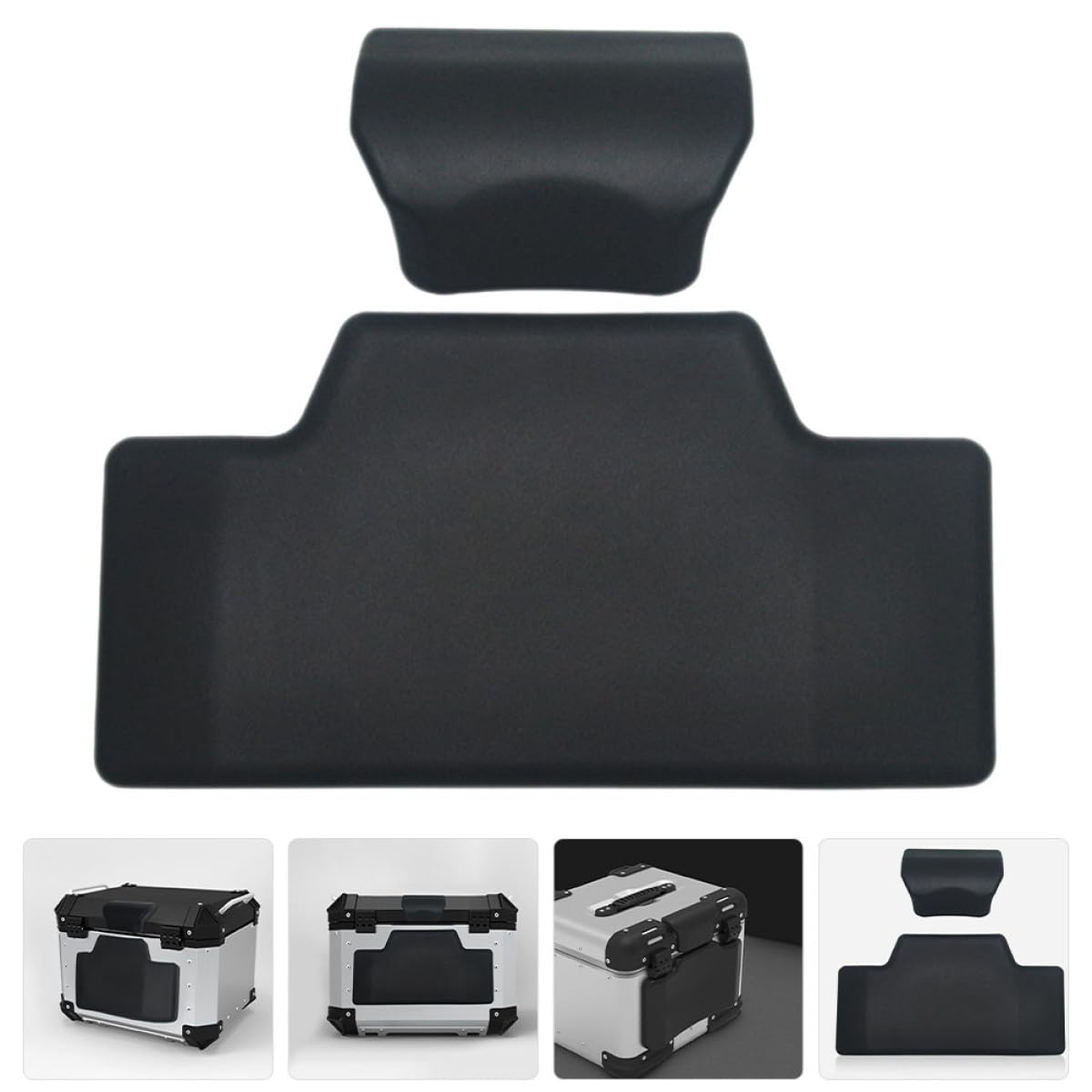 2 Piezas Almohadilla Respaldo Baúl Moto Espuma PU Antishock Cojín Trasero Cómodo Respaldo Pasajero para Motocicleta Portátil