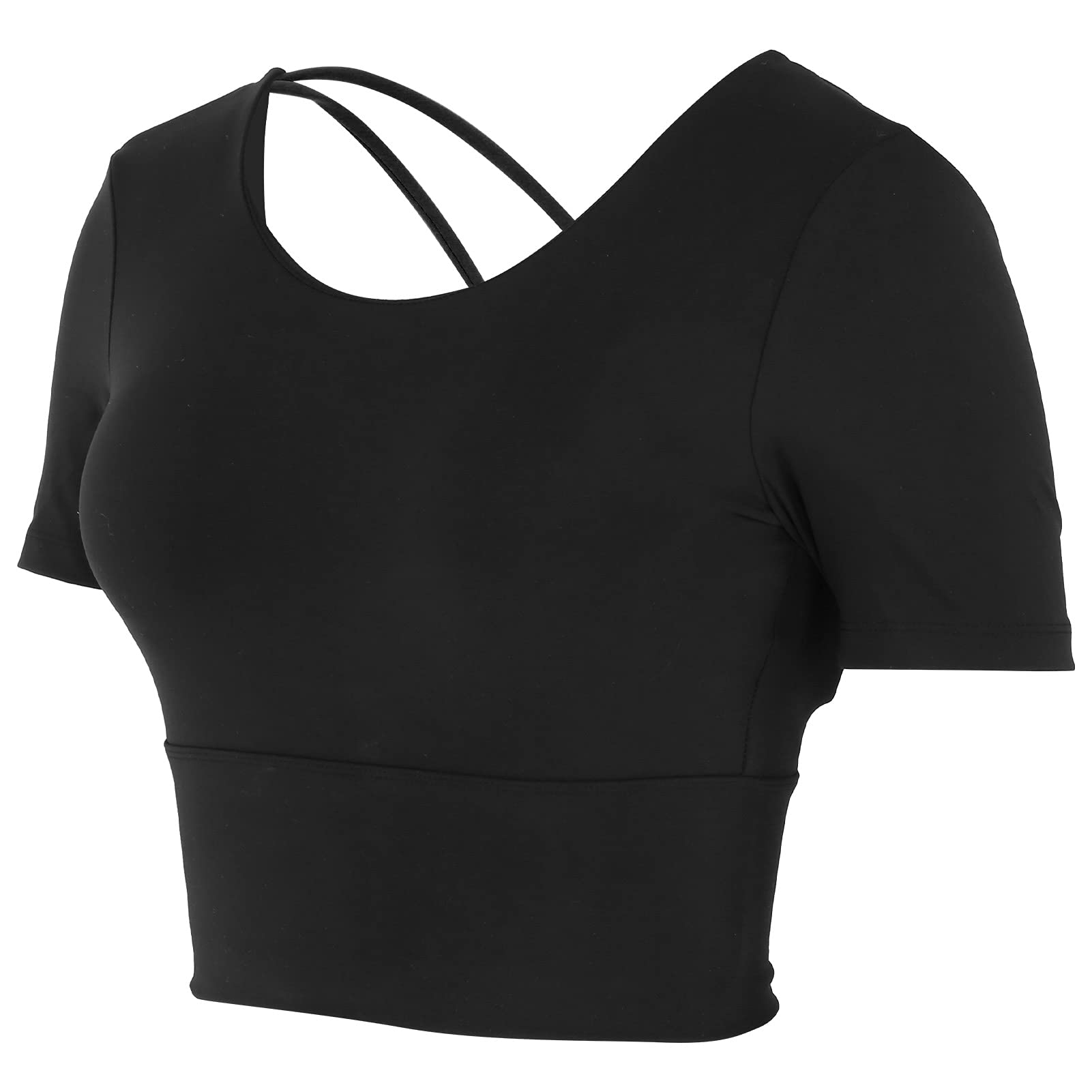 Femmes Sexy été à Manches Courtes Yoga Fitness entraînement Sport Hauts Accessoires