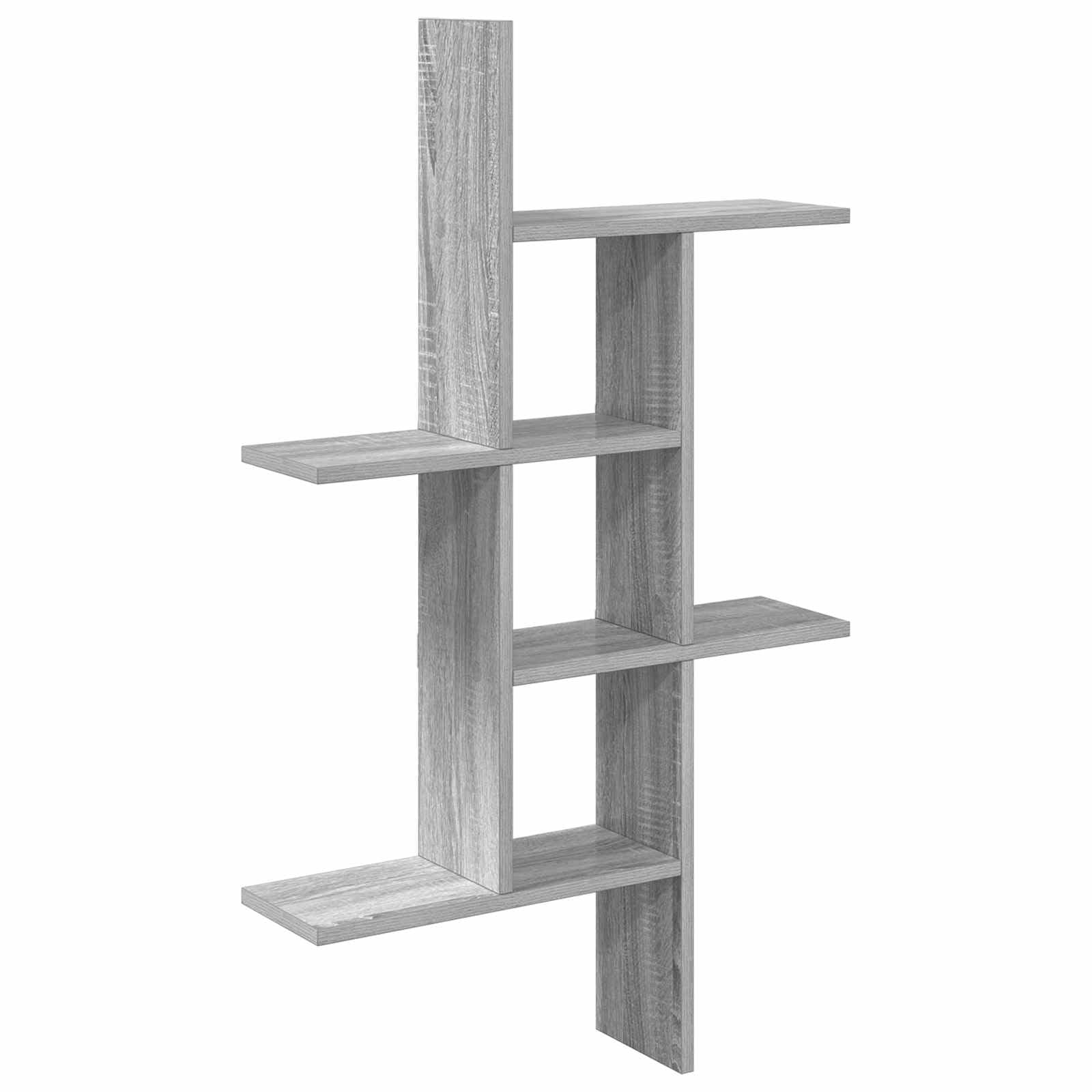 Scaffale da parete Sonoma grigio 61 x 15 x 102 cm legno 5 ripiani